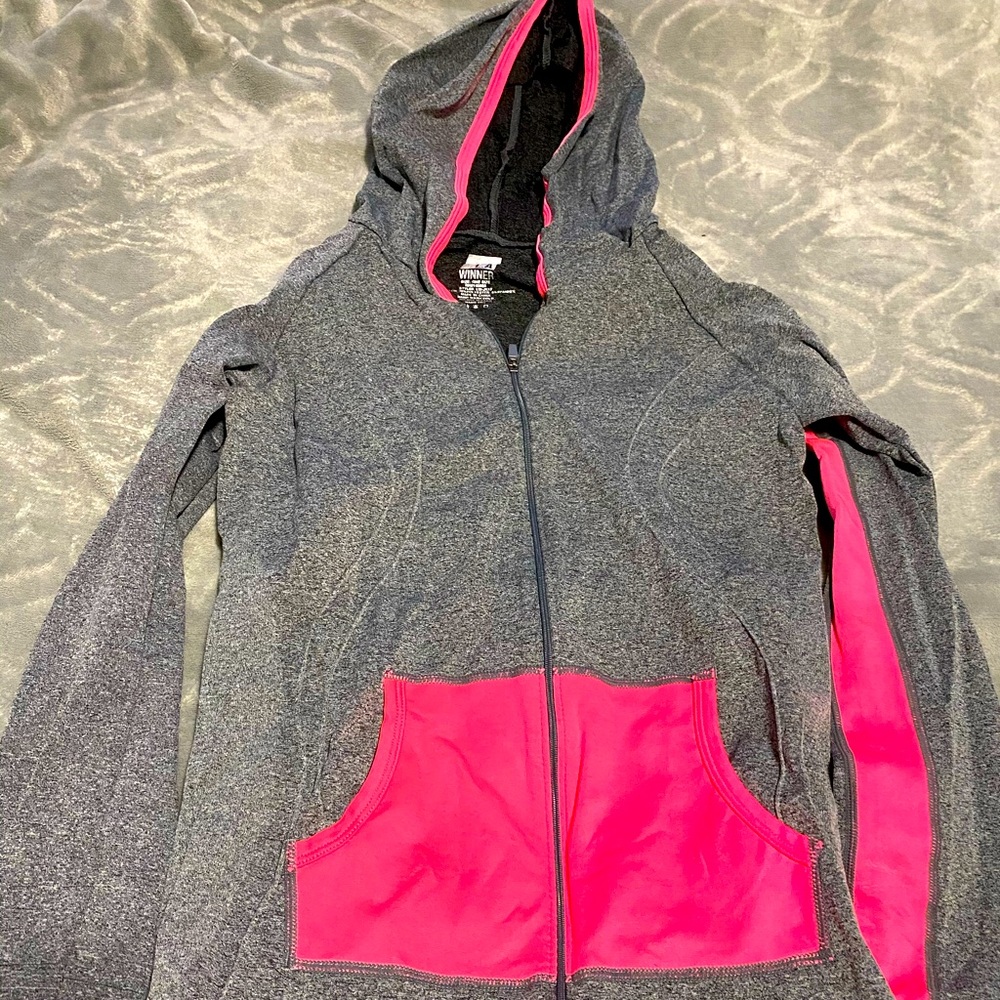 L.A. runner pink & gray zip up jacket